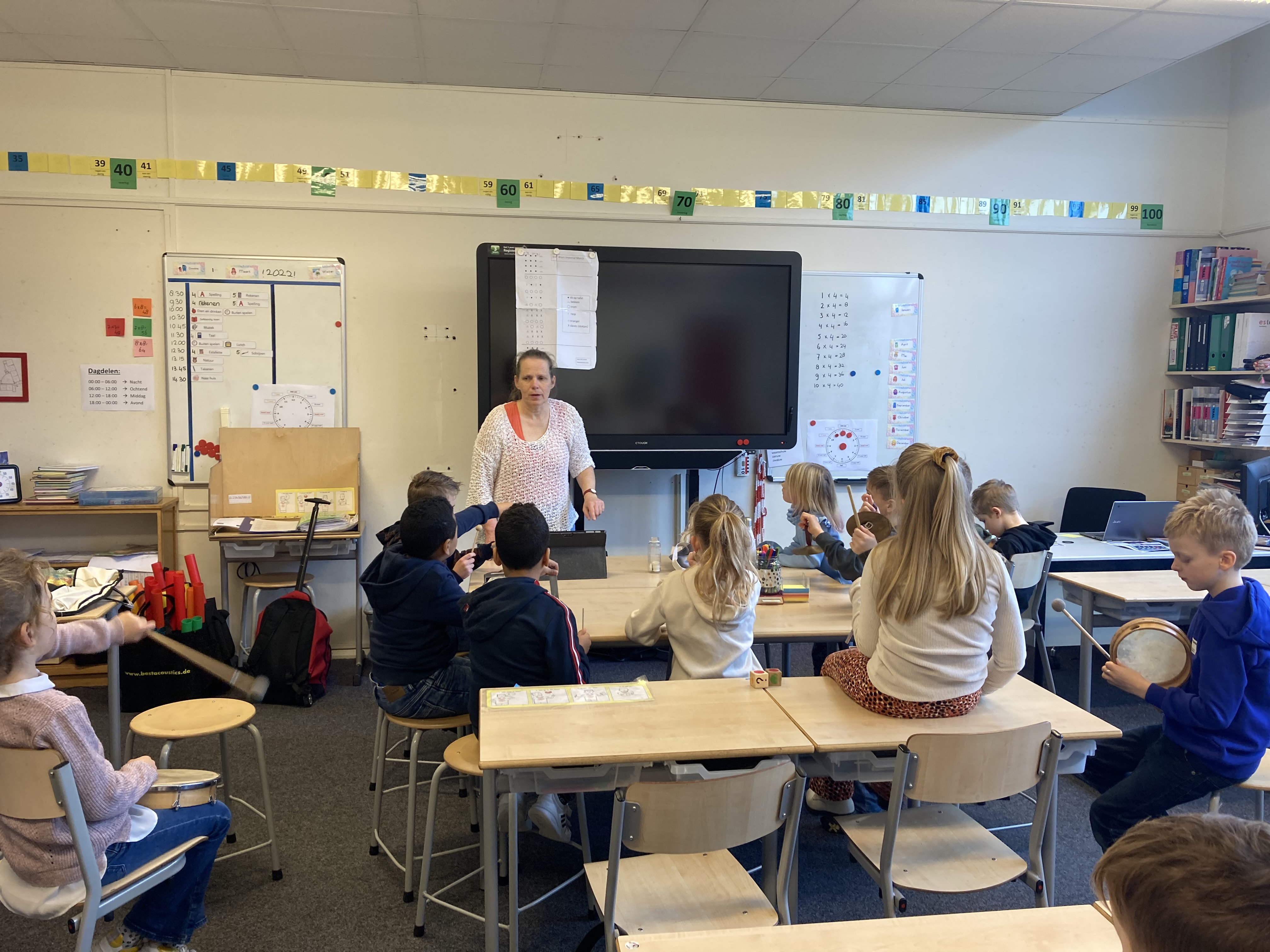 Muziekles in groep 4-5